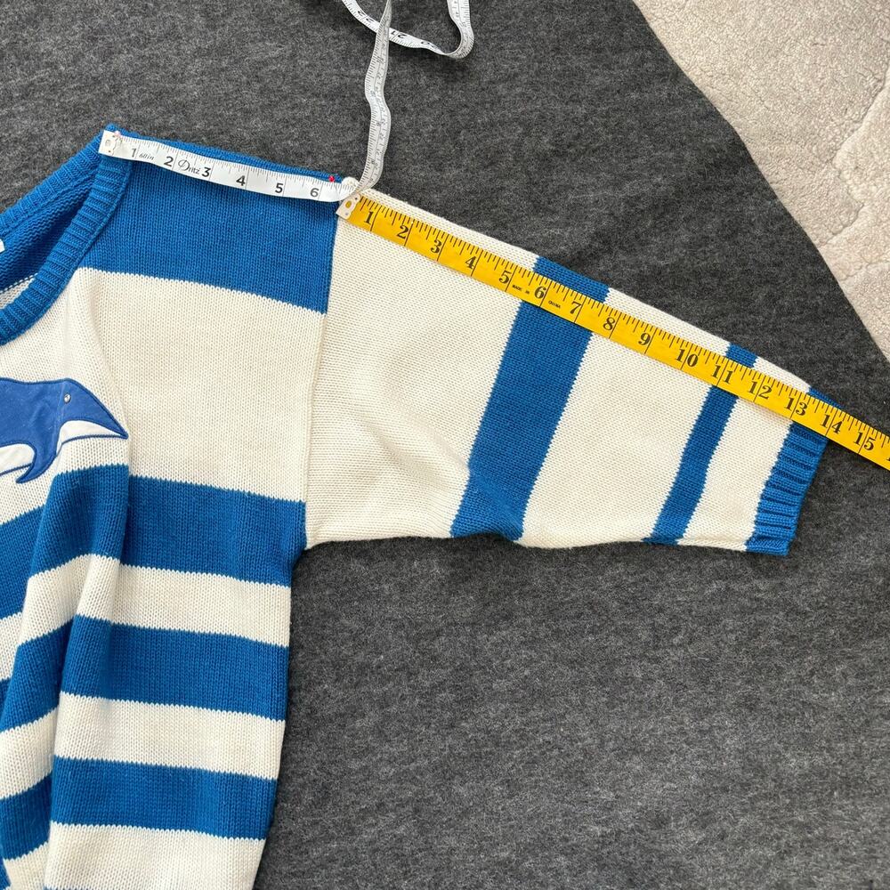 VINTAGE BEACH STYLE STRIPED COTTON SWEATER SIZE M/L - Picture 8 of 10